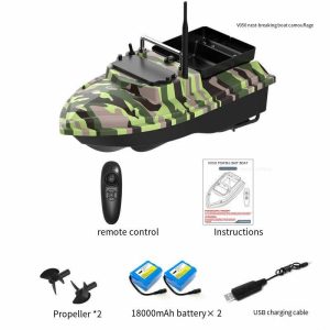 Camouflage V050 Intelligent Remote Control Automatic High-Power Bait Boat 500M Fixed Speed Cruise Large Capacity Fishing Boat - 图片 2