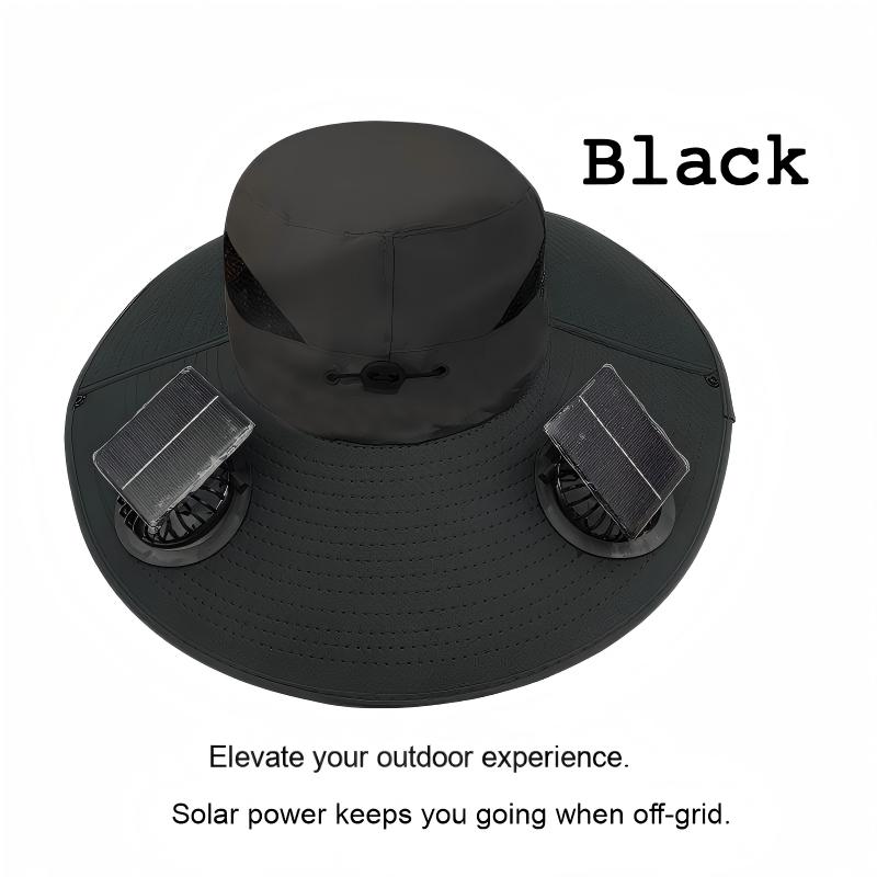 USB Solar Fan Hat for Men Summer Outdoor UV Protection Wide Brim Fishing Bucket Hat Sun Visor Cap - 图片 5