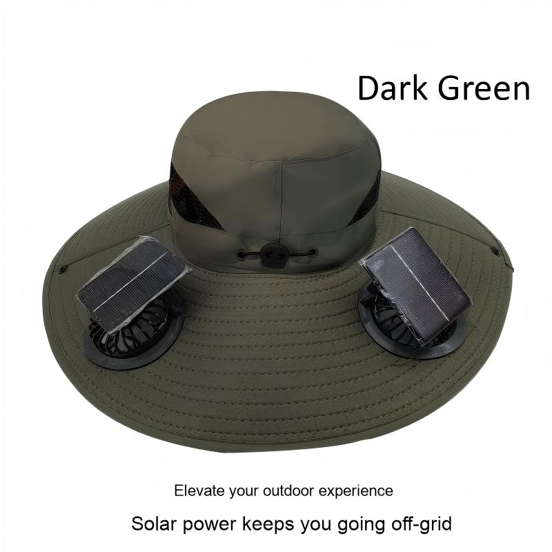USB Solar Fan Hat for Men Summer Outdoor UV Protection Wide Brim Fishing Bucket Hat Sun Visor Cap - 图片 7
