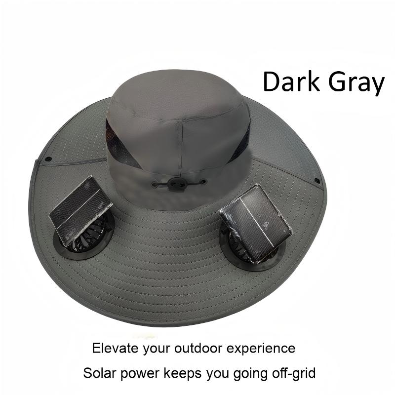 USB Solar Fan Hat for Men Summer Outdoor UV Protection Wide Brim Fishing Bucket Hat Sun Visor Cap - 图片 9