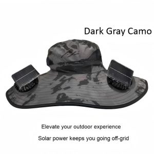 USB Solar Fan Hat for Men Summer Outdoor UV Protection Wide Brim Fishing Bucket Hat Sun Visor Cap - 图片 11