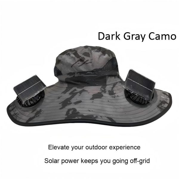 USB Solar Fan Hat for Men Summer Outdoor UV Protection Wide Brim Fishing Bucket Hat Sun Visor Cap