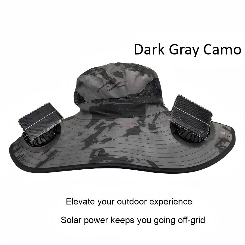 USB Solar Fan Hat for Men Summer Outdoor UV Protection Wide Brim Fishing Bucket Hat Sun Visor Cap - 图片 11