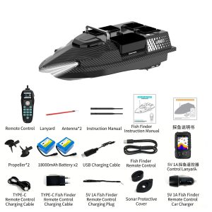 V803Pro GPS Remote Control Fishing Bait Boat with Fish Finder, 4 Hoppers, Built-in Sonar, 200 Fishing Spots - 图片 6