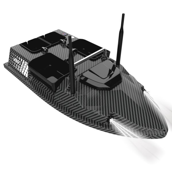 V803Pro GPS Remote Control Fishing Bait Boat with Fish Finder, 4 Hoppers, Built-in Sonar, 200 Fishing Spots
