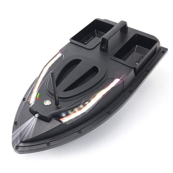 RC Fishing Bait Boat 500m Range Dual Magnetic Bait Hoppers Bright Night & Turn Lights