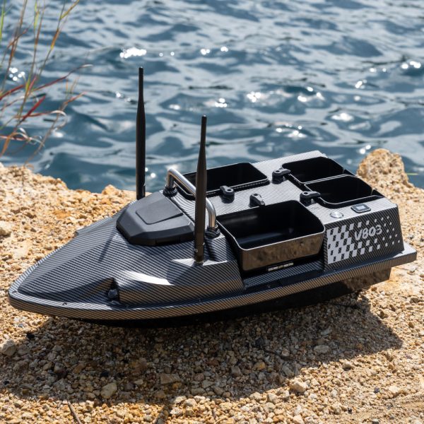 V803Pro GPS Remote Control Fishing Bait Boat with Fish Finder, 4 Hoppers, Built-in Sonar, 200 Fishing Spots