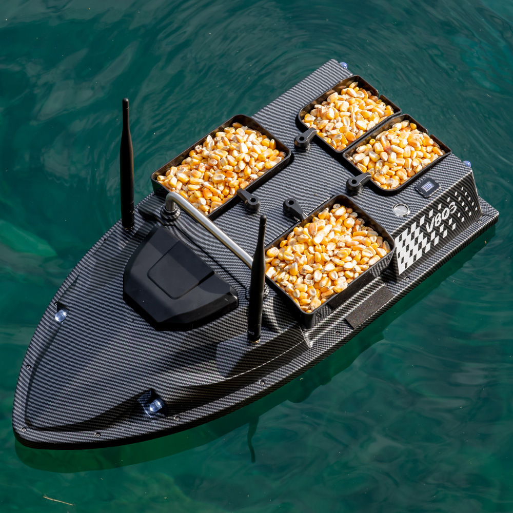 V803Pro GPS Remote Control Fishing Bait Boat with Fish Finder, 4 Hoppers, Built-in Sonar, 200 Fishing Spots - 图片 4