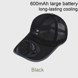 Summer USB & Solar Rechargeable Fan Cap, Outdoor Fishing & Sports Mesh Sun Hat, Breathable & Sun Protection Baseball Hat for Fishing & Outdoor Activities - 图片 5
