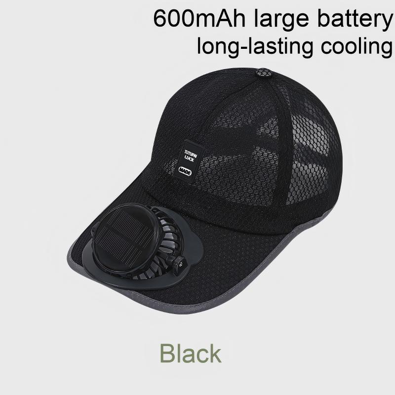 Summer USB & Solar Rechargeable Fan Cap, Outdoor Fishing & Sports Mesh Sun Hat, Breathable & Sun Protection Baseball Hat for Fishing & Outdoor Activities - 图片 5