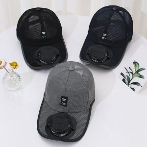 Summer USB & Solar Rechargeable Fan Cap, Outdoor Fishing & Sports Mesh Sun Hat, Breathable & Sun Protection Baseball Hat for Fishing & Outdoor Activities