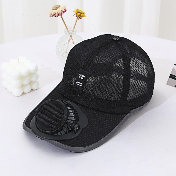 Summer USB & Solar Rechargeable Fan Cap, Outdoor Fishing & Sports Mesh Sun Hat, Breathable & Sun Protection Baseball Hat for Fishing & Outdoor Activities