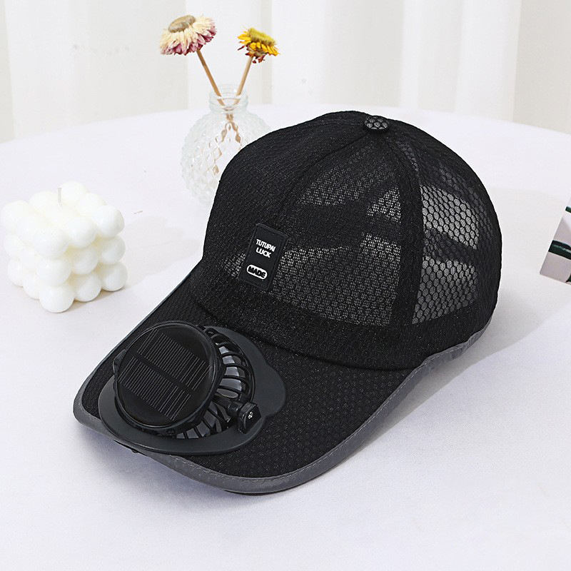Summer USB & Solar Rechargeable Fan Cap, Outdoor Fishing & Sports Mesh Sun Hat, Breathable & Sun Protection Baseball Hat for Fishing & Outdoor Activities - 图片 2
