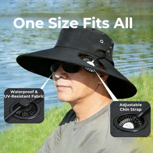 Solar Powered Fan Cap, Outdoor Fishing & Hiking Sun Hat, USB Rechargeable, Men’s Sun Protection Fisherman Hat