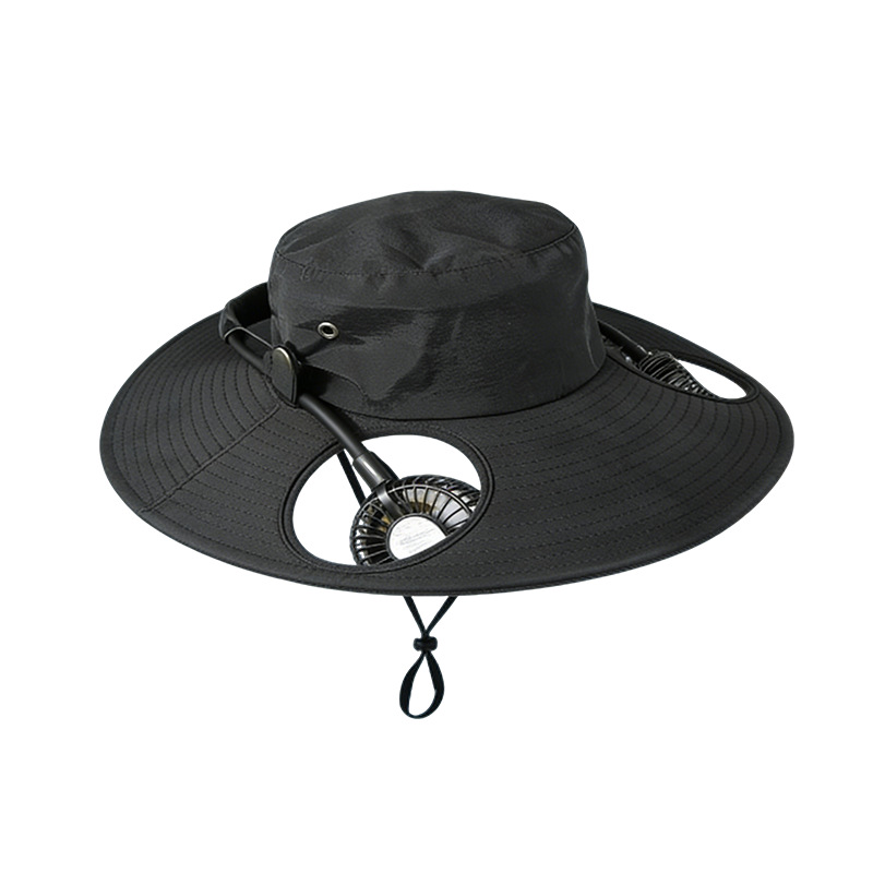 Solar Powered Fan Cap, Outdoor Fishing & Hiking Sun Hat, USB Rechargeable, Men’s Sun Protection Fisherman Hat - 图片 4